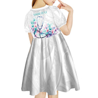 New Zealand Nurses RN Personalised Kid Short Sleeve Dress Stethoscope Floral Maori Motif