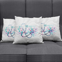New Zealand Nurses RN Personalised Pillow Cover Stethoscope Floral Maori Motif