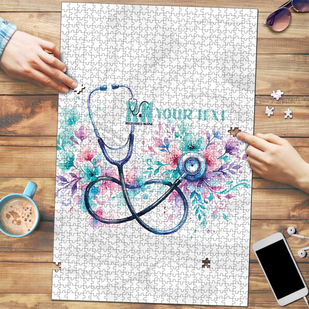 New Zealand Nurses RN Personalised Puzzle Stethoscope Floral Maori Motif