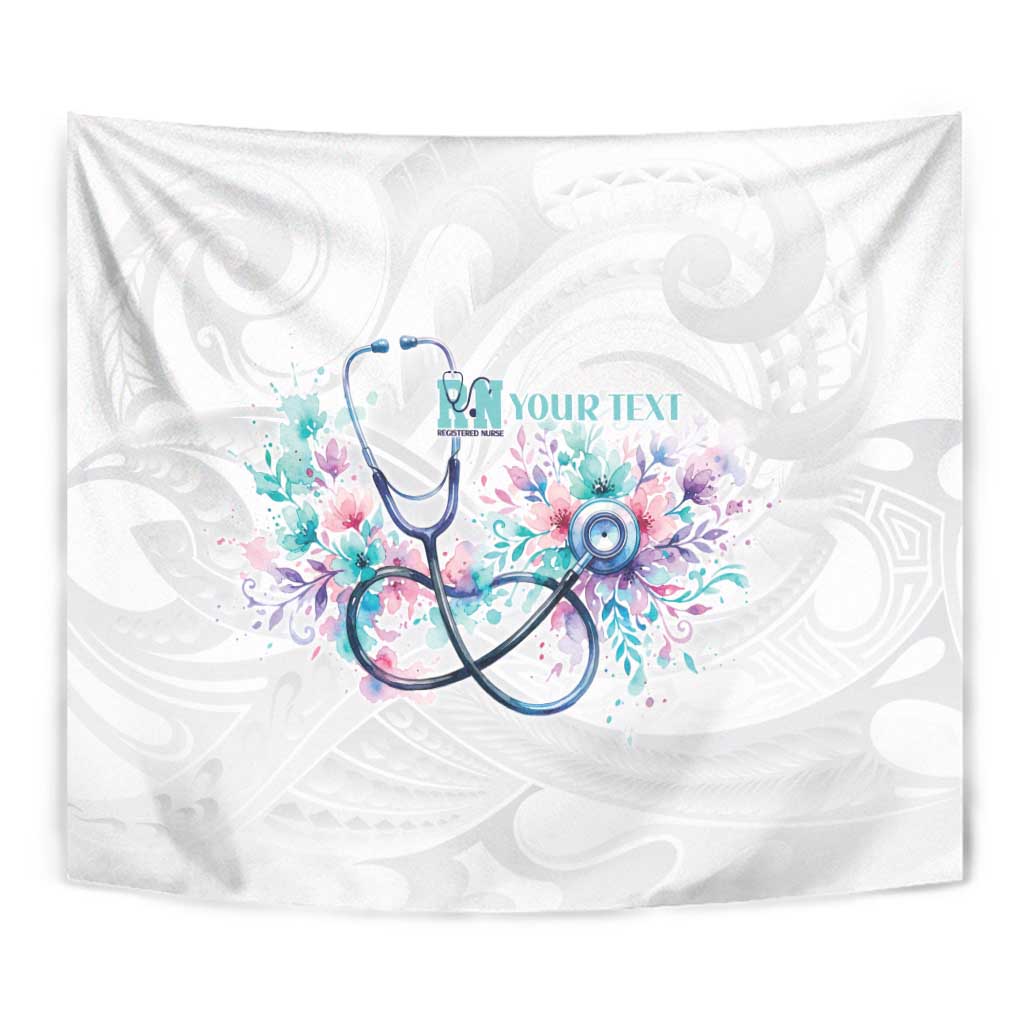 New Zealand Nurses RN Personalised Tapestry Stethoscope Floral Maori Motif