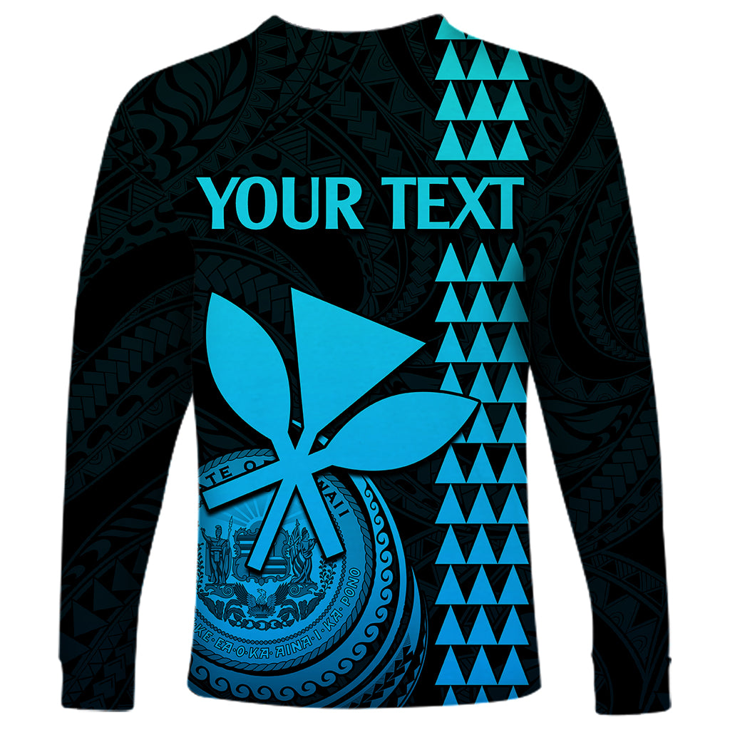 Custom Hawaii Long Sleeve Shirt King Kamehameha - Aqua LT9 - Polynesian Pride