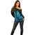Custom Hawaii Off Shoulder Sweater King Kamehameha - Aqua LT9 - Polynesian Pride