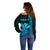 Custom Hawaii Off Shoulder Sweater King Kamehameha - Aqua LT9 - Polynesian Pride