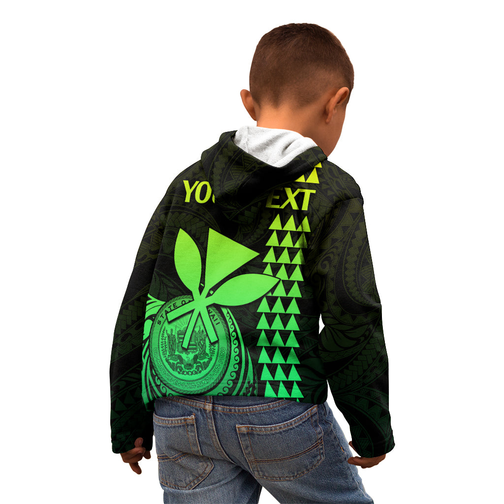 Custom Hawaii Kid Hoodie King Kamehameha - Lime LT9 - Polynesian Pride