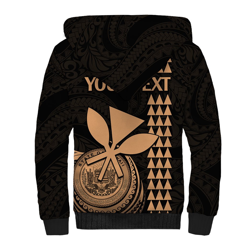 Custom Hawaii Sherpa Hoodie King Kamehameha - Nude LT9 - Polynesian Pride