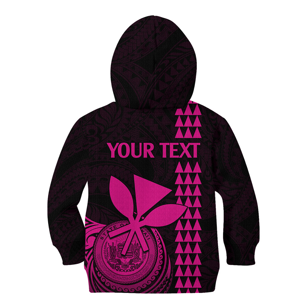 Custom Hawaii Kid Hoodie King Kamehameha - Pink LT9 - Polynesian Pride