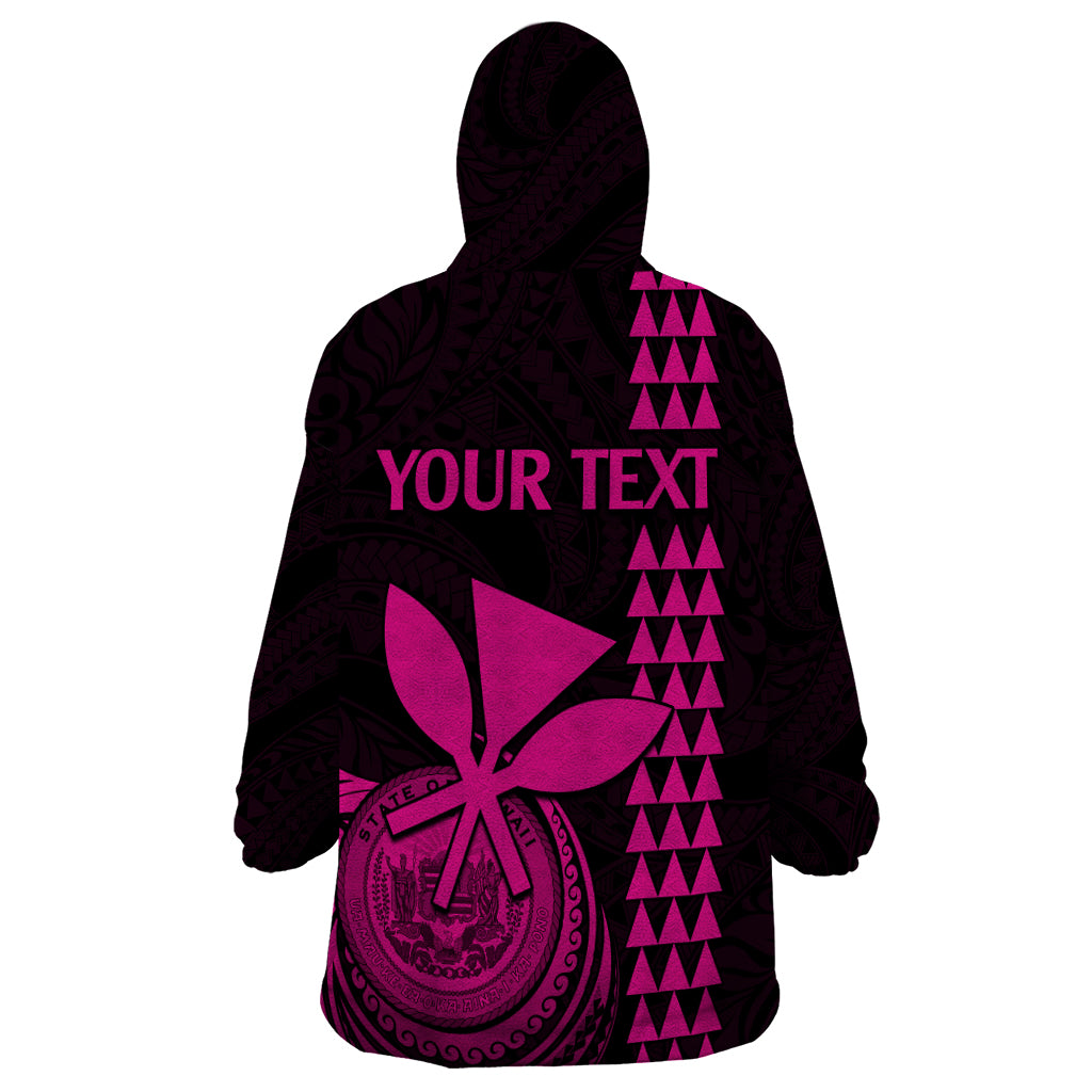 Custom Hawaii Wearable Blanket Hoodie King Kamehameha - Pink LT9 - Polynesian Pride