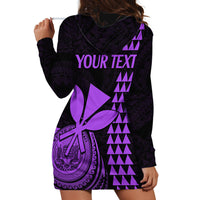 Custom Hawaii Hoodie Dress King Kamehameha - Purple LT9 - Polynesian Pride