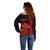 Custom Hawaii Off Shoulder Sweater King Kamehameha - Red LT9 - Polynesian Pride