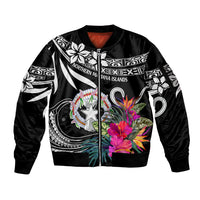 Northern Mariana Islands Sleeve Zip Bomber Jacket Happy Independence Day LT9 Unisex White - Polynesian Pride