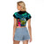 Solomon Islands Raglan Cropped T Shirt Happy Independence Day LT9 - Polynesian Pride