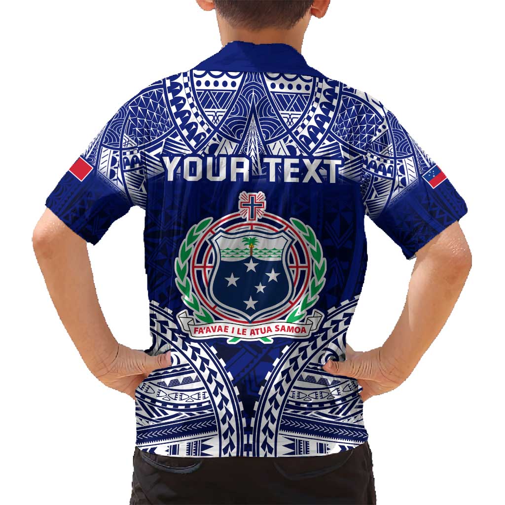 Personalised Samoa Coat Of Arms Family Matching Long Sleeve Bodycon Dress and Hawaiian Shirt With Polynesian Pattern Version