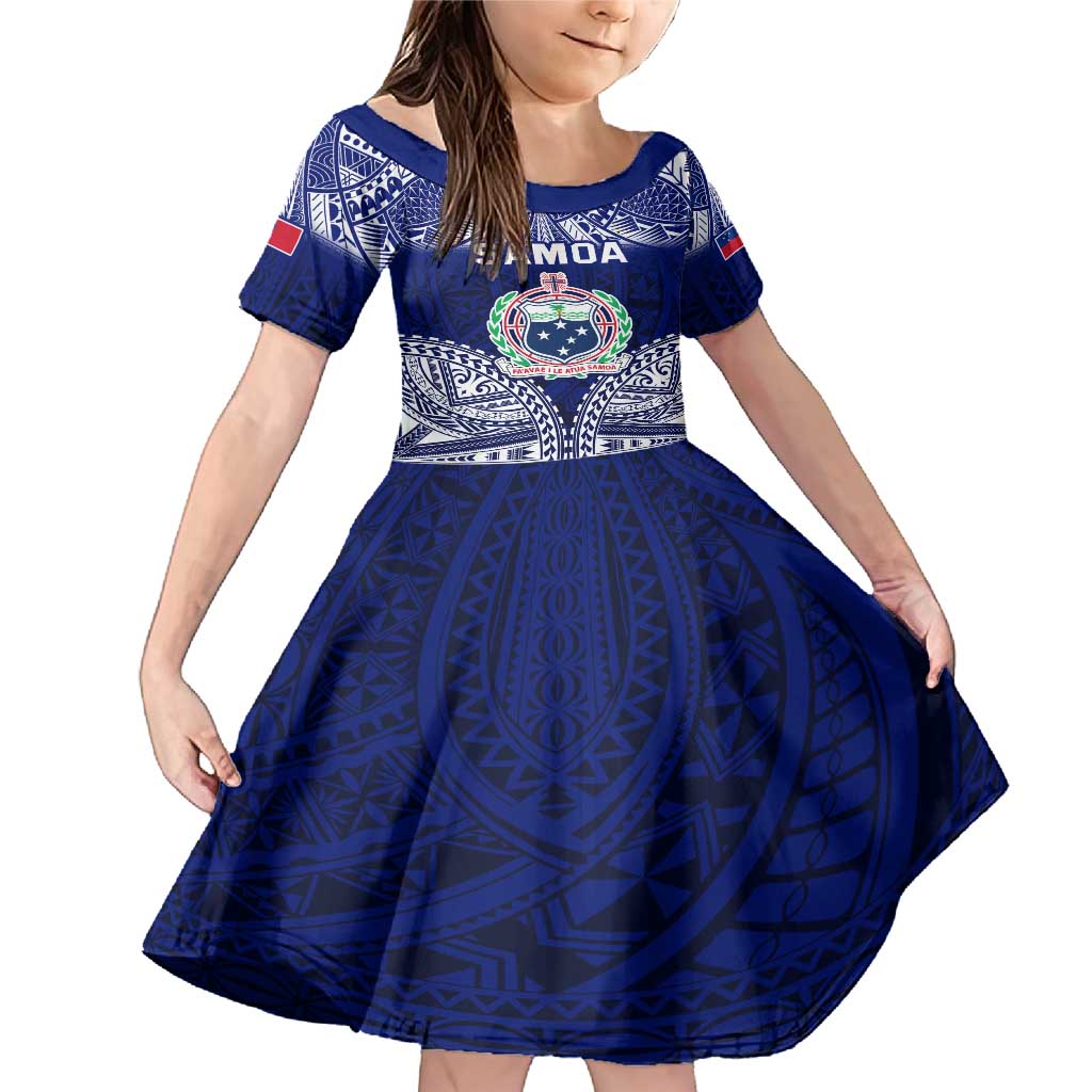 Personalised Samoa Coat Of Arms Family Matching Mermaid Dress and Hawaiian Shirt With Polynesian Pattern Version