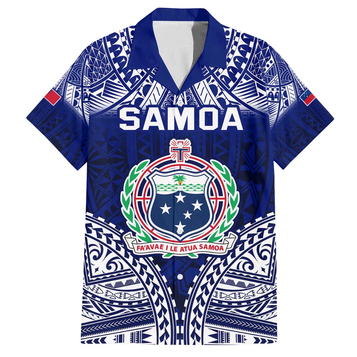 Personalised Samoa Coat Of Arms Family Matching Puletasi and Hawaiian Shirt With Polynesian Pattern Version