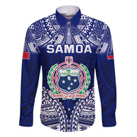 Personalised Samoa Coat Of Arms Family Matching Tank Maxi Dress and Hawaiian Shirt With Polynesian Pattern Version