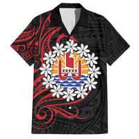 Tahitian Coat Of Arm and Tiare Flower Family Matching Summer Maxi Dress and Hawaiian Shirt Polynesian Tribal Tattoo