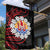 Tahitian Coat Of Arm and Tiare Flower Garden Flag Polynesian Tribal Tattoo