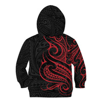 Tahitian Coat Of Arm and Tiare Flower Kid Hoodie Polynesian Tribal Tattoo