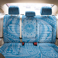 Tahitian Tiare Flower Back Car Seat Cover Blue Polynesian Pattern