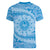 Tahitian Tiare Flower Women V-Neck T-Shirt Blue Polynesian Pattern