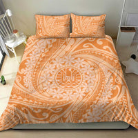 Tahitian Tiare Flower Bedding Set Gold Polynesian Pattern