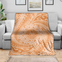 Tahitian Tiare Flower Blanket Gold Polynesian Pattern