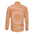 Tahitian Tiare Flower Long Sleeve Button Shirt Gold Polynesian Pattern