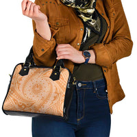 Tahitian Tiare Flower Shoulder Handbag Gold Polynesian Pattern