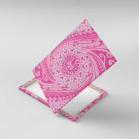 Tahitian Tiare Flower Canvas Wall Art Pink Polynesian Pattern