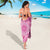 Tahitian Tiare Flower Sarong Pink Polynesian Pattern