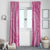 Tahitian Tiare Flower Window Curtain Pink Polynesian Pattern