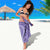 Tahitian Tiare Flower Sarong Violet Polynesian Pattern