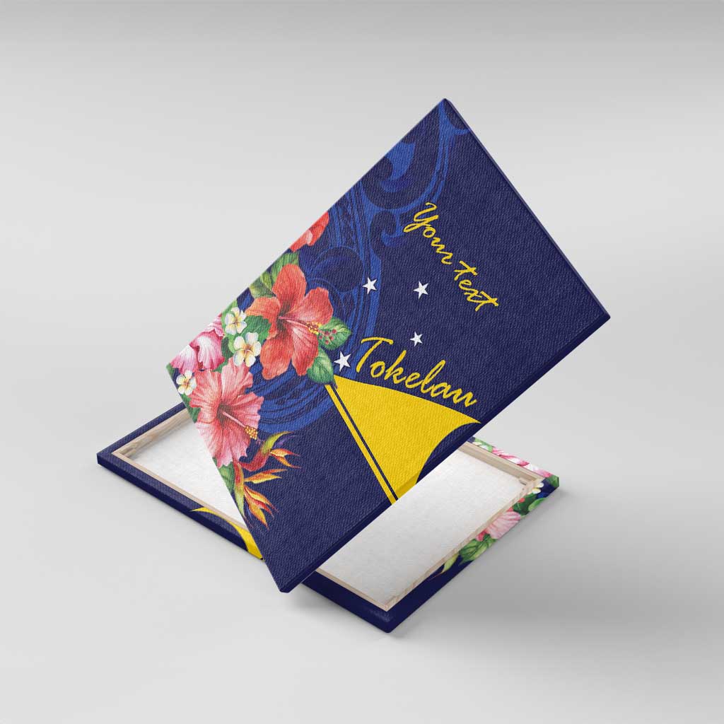 Personalised Tokelau Tropical Hibiscus Canvas Wall Art With Polynesian Plumeria Tattoo