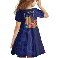 Personalised Tokelau Tropical Hibiscus Family Matching Off The Shoulder Long Sleeve Dress and Hawaiian Shirt With Polynesian Plumeria Tattoo LT9 - Polynesian Pride