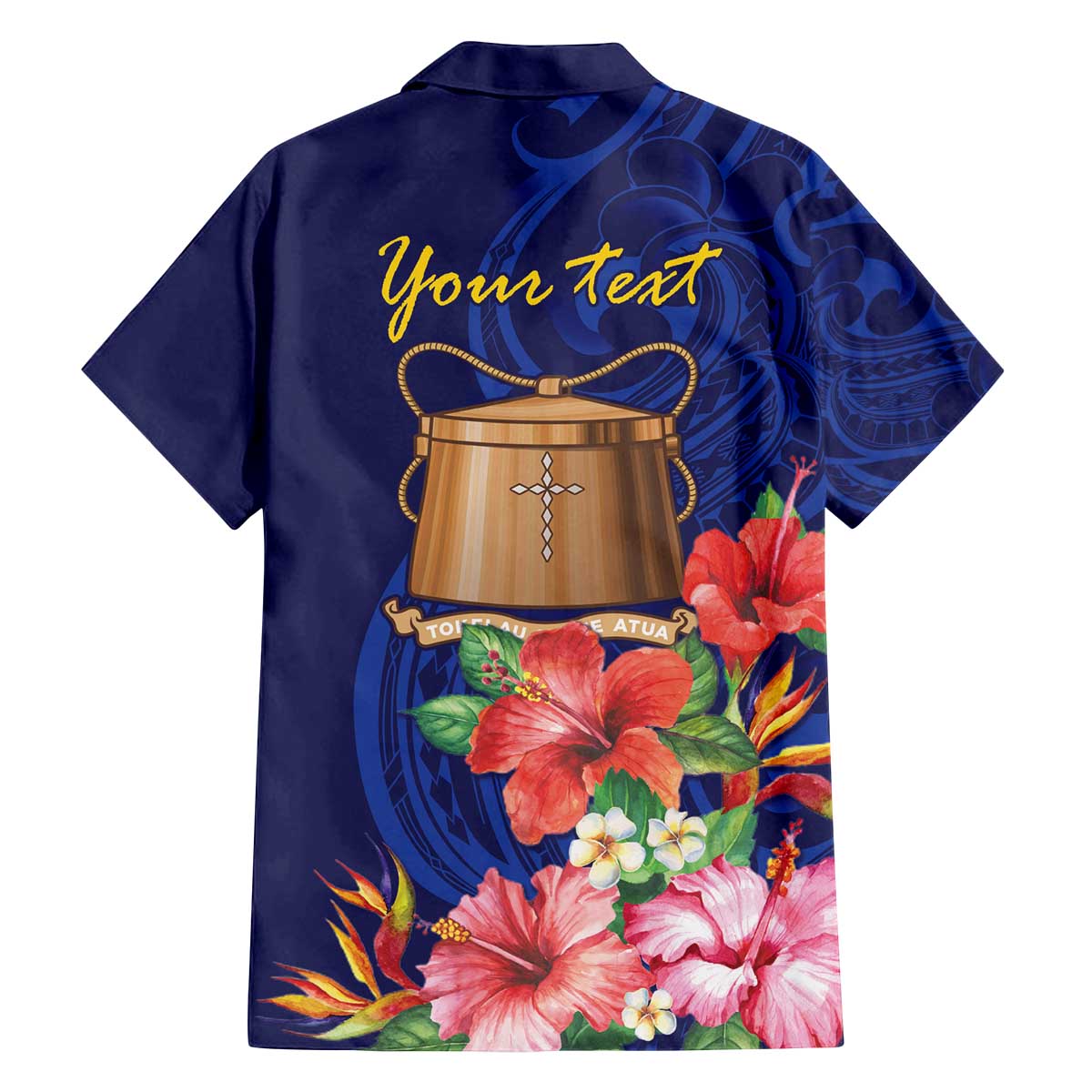 Personalised Tokelau Tropical Hibiscus Family Matching Puletasi and Hawaiian Shirt With Polynesian Plumeria Tattoo LT9 - Polynesian Pride