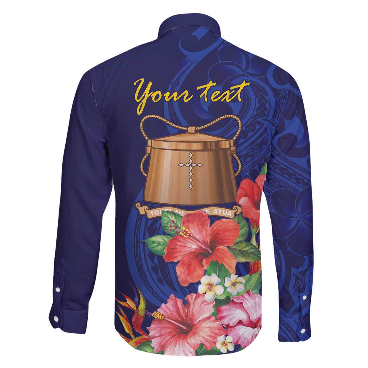 Personalised Tokelau Tropical Hibiscus Family Matching Puletasi and Hawaiian Shirt With Polynesian Plumeria Tattoo LT9 - Polynesian Pride