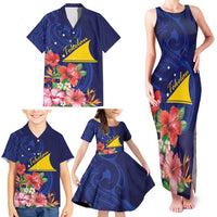 Personalised Tokelau Tropical Hibiscus Family Matching Tank Maxi Dress and Hawaiian Shirt With Polynesian Plumeria Tattoo LT9 - Polynesian Pride