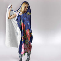 Personalised Tokelau Tropical Hibiscus Hooded Blanket With Polynesian Plumeria Tattoo LT9 - Polynesian Pride