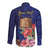 Personalised Tokelau Tropical Hibiscus Long Sleeve Button Shirt With Polynesian Plumeria Tattoo
