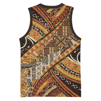 Hawaiian Style Tapa Basketball Jersey Vintage Seamless Pattern - Polynesian Pride