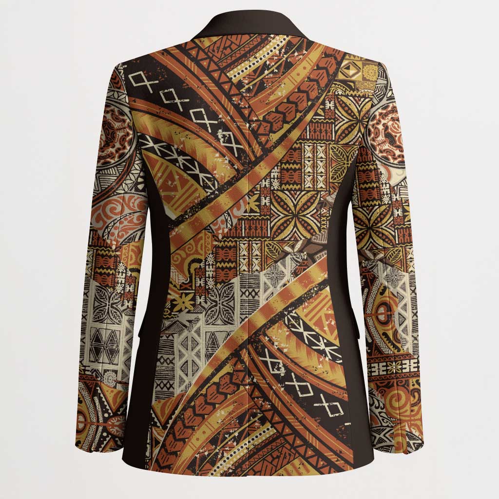 Hawaiian Style Tapa Blazer Vintage Seamless Pattern LT9 - Polynesian Pride