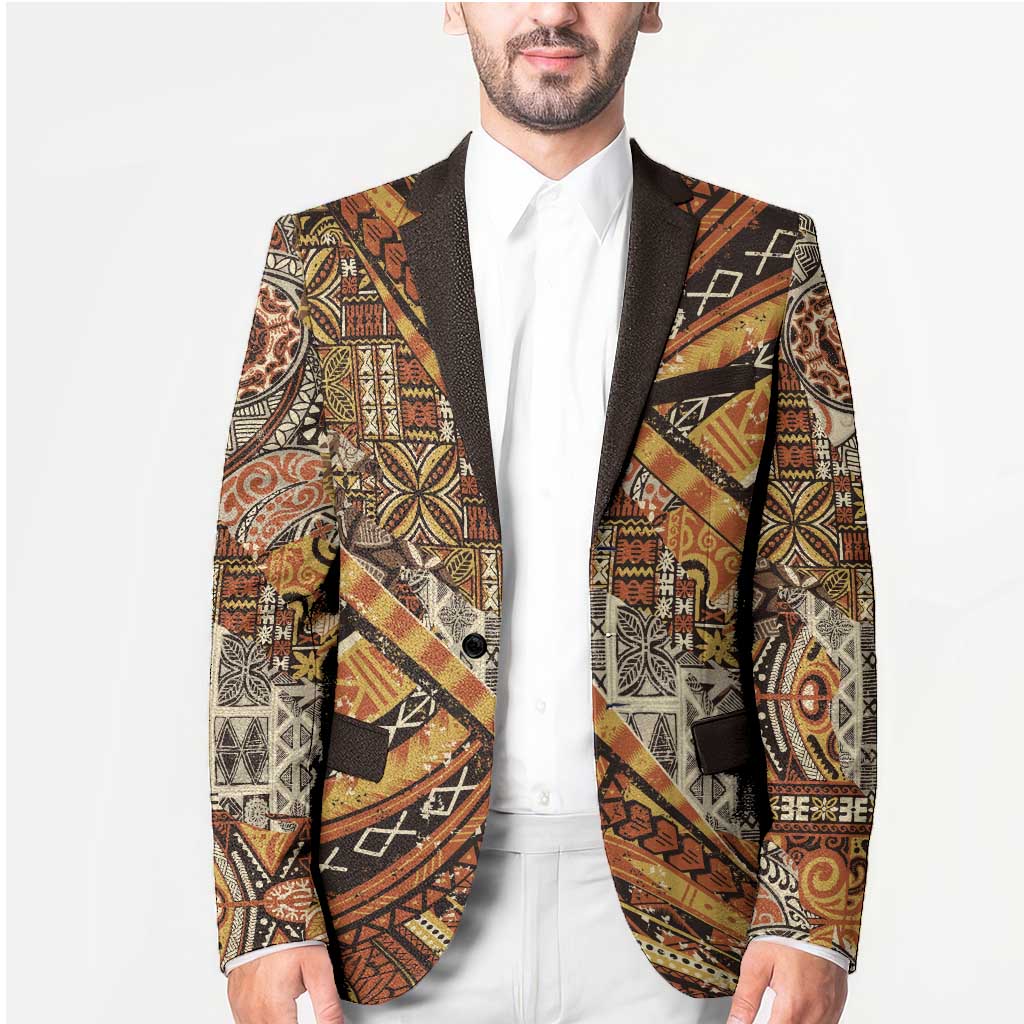 Hawaiian Style Tapa Blazer Vintage Seamless Pattern LT9 - Polynesian Pride