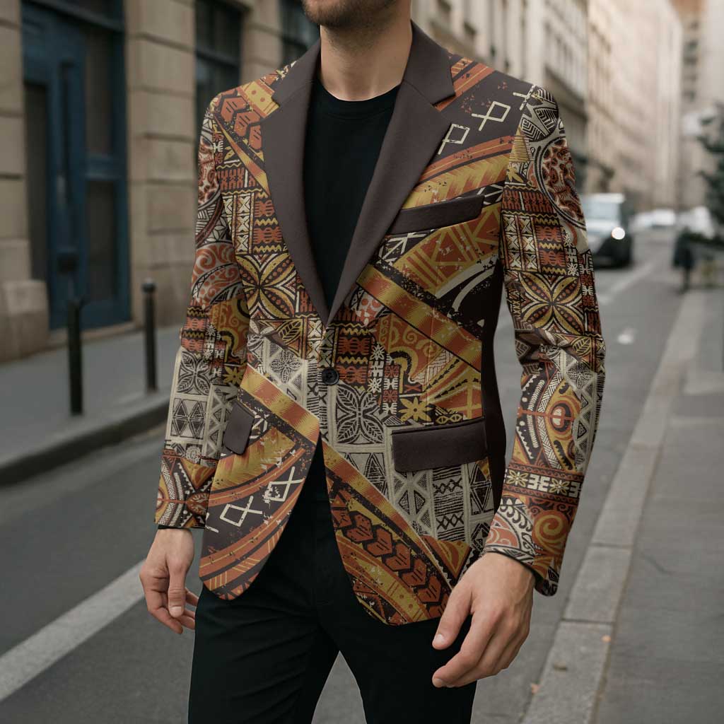 Hawaiian Style Tapa Blazer Vintage Seamless Pattern LT9 - Polynesian Pride