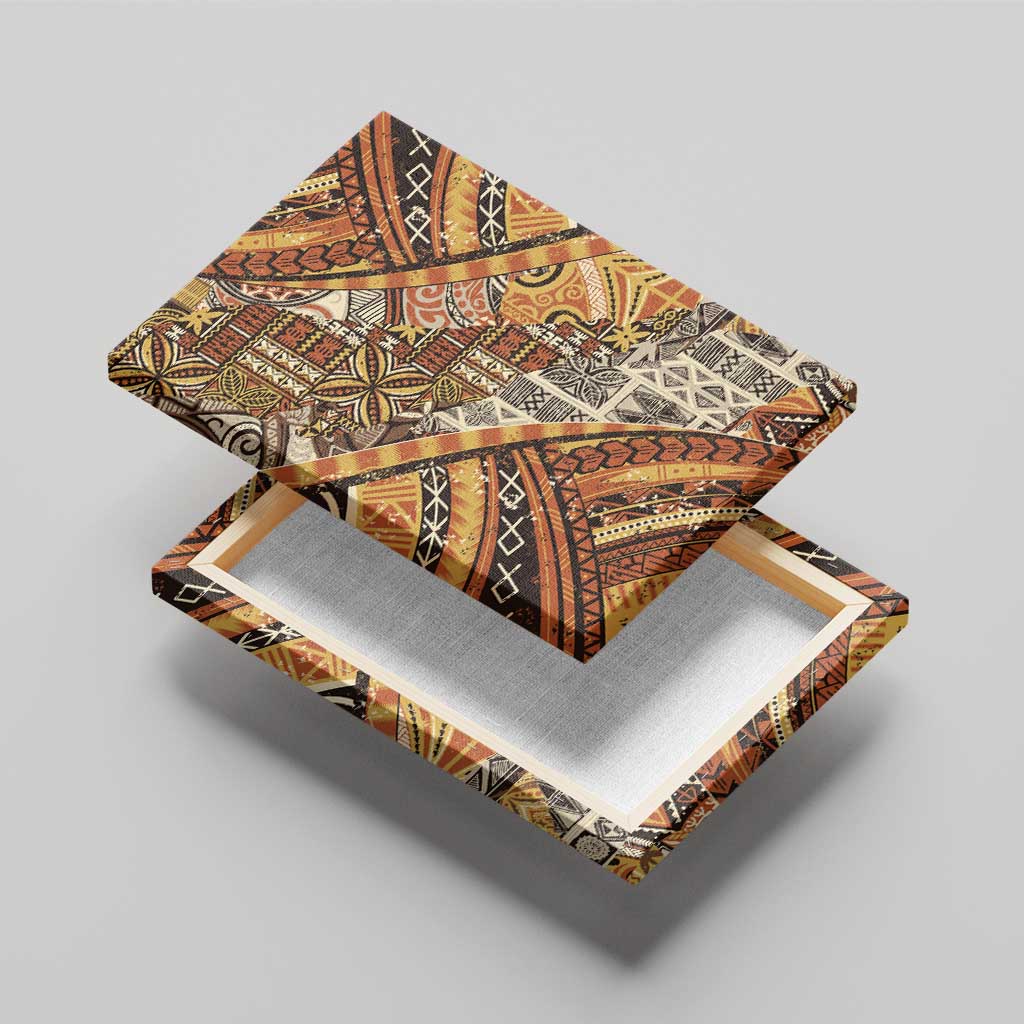 Hawaiian Style Tapa Canvas Wall Art Vintage Seamless Pattern - Polynesian Pride
