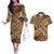 Hawaiian Style Tapa Couples Matching Off The Shoulder Long Sleeve Dress and Hawaiian Shirt Vintage Seamless Pattern - Polynesian Pride