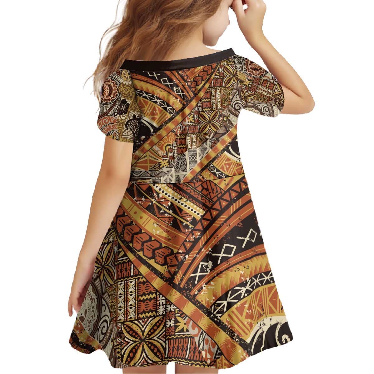 Hawaiian Style Tapa Family Matching Off The Shoulder Long Sleeve Dress and Hawaiian Shirt Vintage Seamless Pattern LT9 - Polynesian Pride