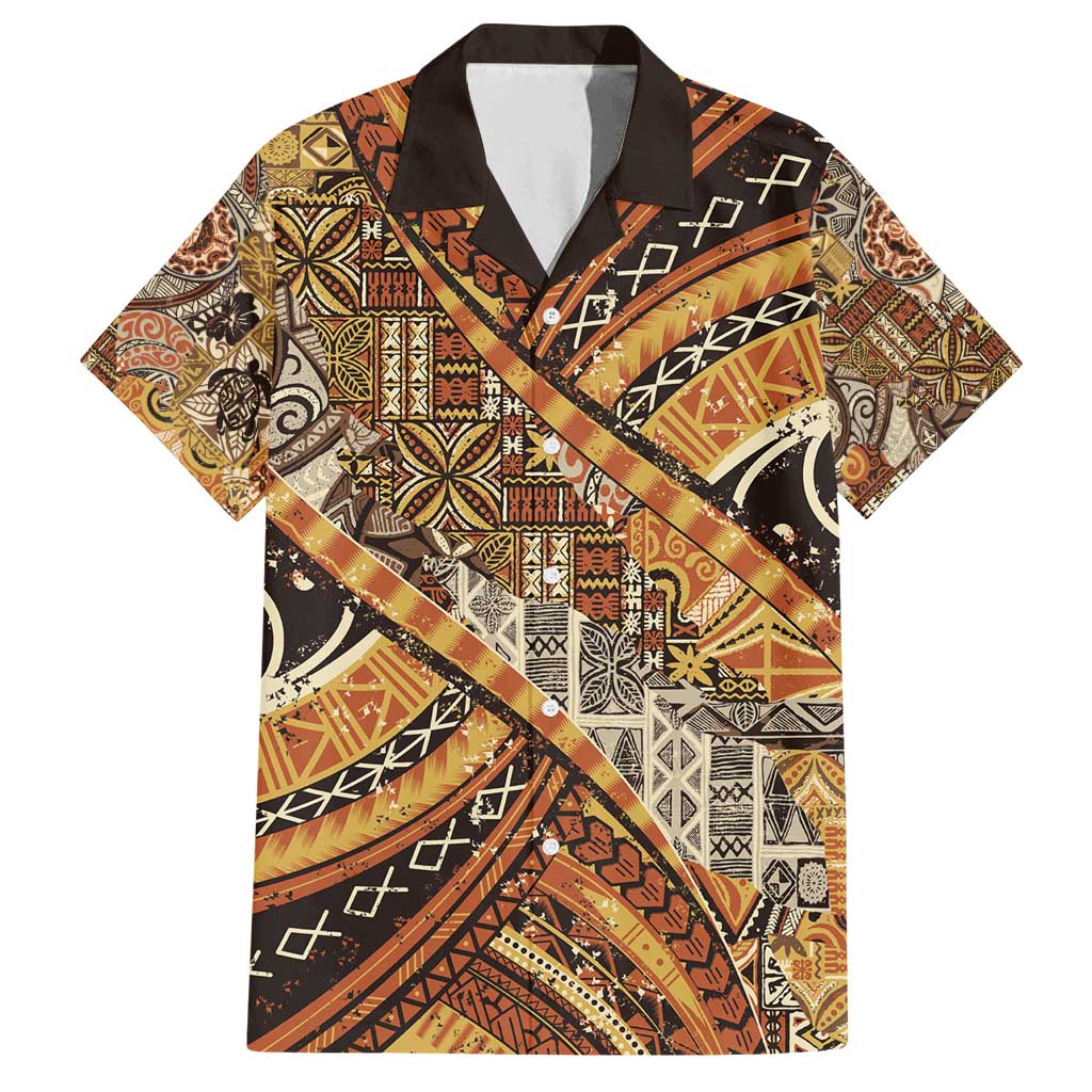 Hawaiian Style Tapa Family Matching Off Shoulder Maxi Dress and Hawaiian Shirt Vintage Seamless Pattern - Polynesian Pride