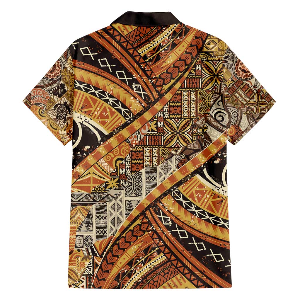 Hawaiian Style Tapa Family Matching Off Shoulder Short Dress and Hawaiian Shirt Vintage Seamless Pattern - Polynesian Pride