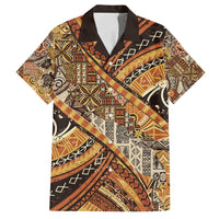 Hawaiian Style Tapa Family Matching Summer Maxi Dress and Hawaiian Shirt Vintage Seamless Pattern - Polynesian Pride