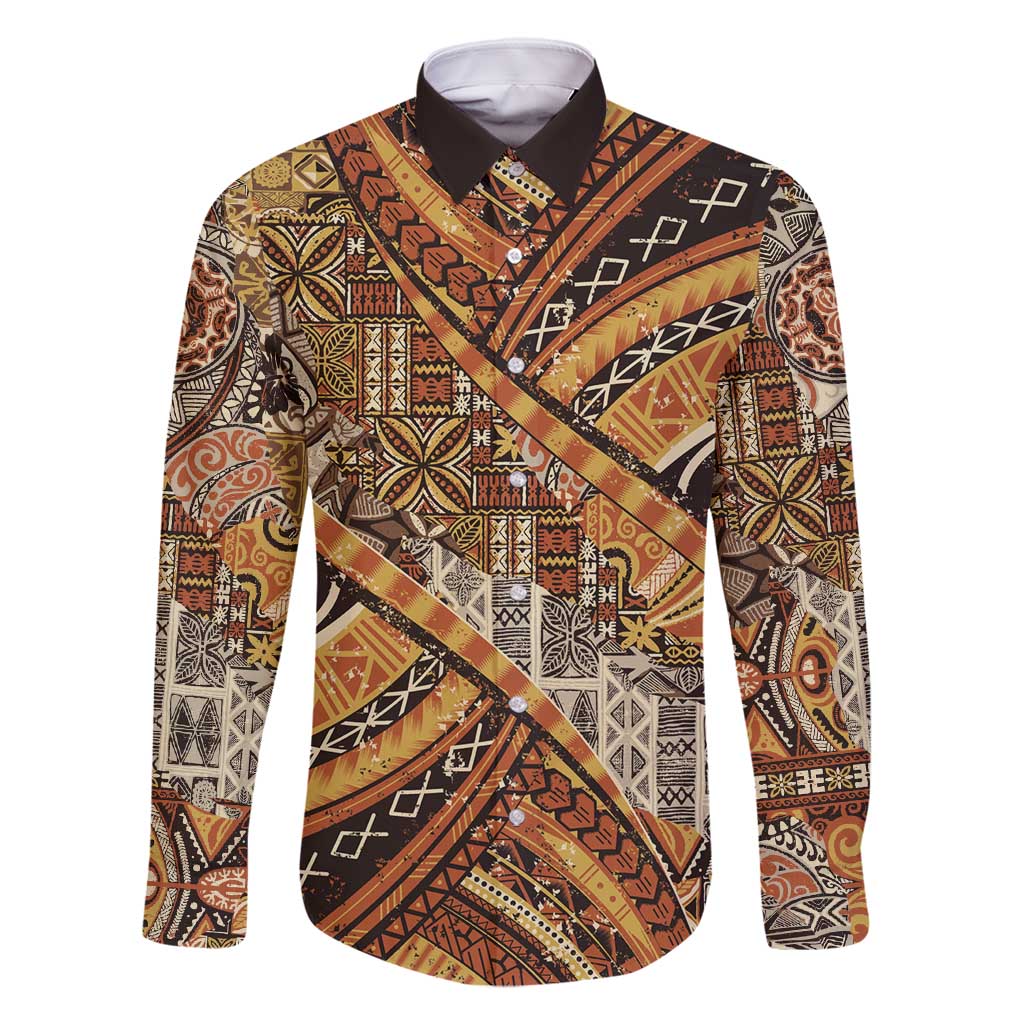 Hawaiian Style Tapa Family Matching Tank Maxi Dress and Hawaiian Shirt Vintage Seamless Pattern - Polynesian Pride